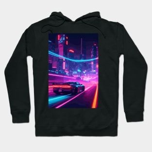 Retro Night Car Poster Hoodie